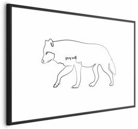 Plakat Wilk 30x21 cm z ramą czarną z marginesem ARTGEIST B