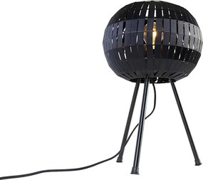 Nowoczesna lampa stołowa na trójnogu czarna - Zoë
