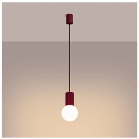 Bordowa lampa wisząca ze szklanym kloszem ø 12 cm Orbital – Nice Lamps