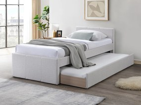 Łóżko wysuwane 90 x 190 cm - Tkanina - Beżowy - DORITALO