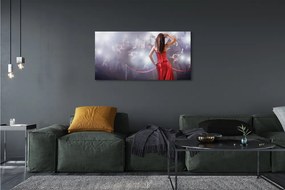 Zdjęcie na płótnie Kobieta w Czerwonej Sukni