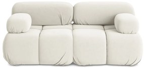 Biała aksamitna sofa modułowa 190 cm Lokua – Makamii