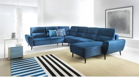 Narożnik BOSCO XL zestaw z elektryczną funkcją regulacji tkanina Monolith 77 Niebieski WERSAL