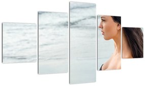 Obraz kobiety na plaży (125x70 cm)