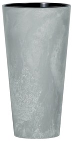Doniczka TUBUS SLIM BETON EFFECT z wkładem 25 cm, szary, 25 cm