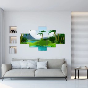 Obraz - Jeziora w dżungli (125x70 cm)