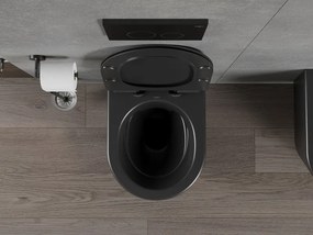 Mexen Rico miska wc Rimless z deską wolnoopadającą slim, duroplast, czarna mat - 30720185