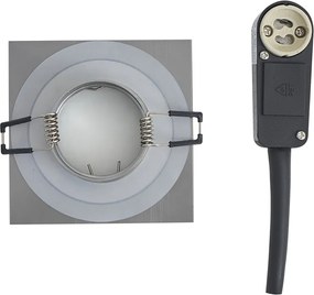 Zestaw 6 nowoczesnych reflektorów wpuszczanych Gunmetal Kwadrat IP44 - Qure