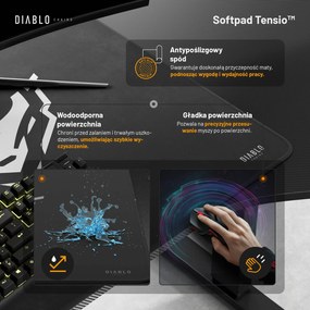 Biurko z regulacją wysokości DIABLO X-TENSIO 1600 czarne