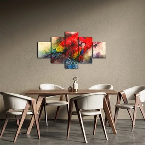 Obraz czerwonych papug Ara (125x70 cm)
