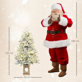 HOMCOM choinka sztuczna 120 cm — ośnieżony wygląd, 100 LED, 8 trybów | Aosom PL