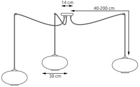 Nowoczesna lampa wisząca typu pająk - D170-Zarrax