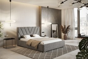 Łóżko tapicerowane ze stelażem i pojemnikiem VASTO PREMIUM