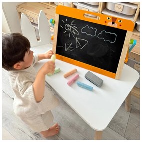 Tooky toy tablica edukacyjna 2w1 magnetyczna kredowa dla dzieci magnesy gąbka 6 el.