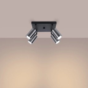 Plafon WINX 4 czarny/chrom SOLLUX  LIGHTING