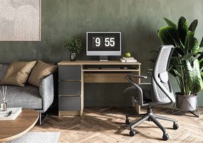 Biurko nowoczesne z szufladami dąb artisan + grafit G3-L66