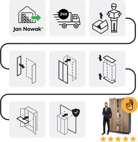 Szafa biurowa metalowa na dokumenty JAN II, Eco Design: antracyt/orzech