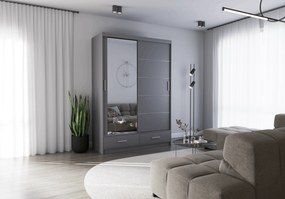 Szafa przesuwna FLORENCE z lustrem 150 cm szary