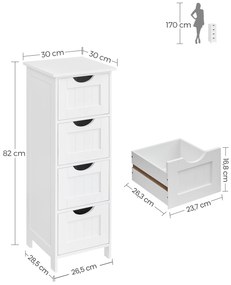 Szafka łazienkowa LEHAC 30x82 cm, biała