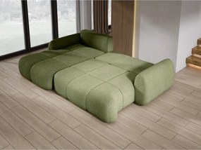 Narożnik COCO z funkcją spania, poduszkami i pojemnikiem NowOrNever 38 Zielony