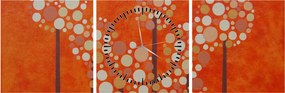 Obraz - Pomarańczowy las (z zegarem) (90x30 cm)