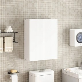 Szafka wisząca do łazienki, biała, z 2 drzwiami, nowoczesna, do montażu na ścianie, z 3 półkami, 60 cm