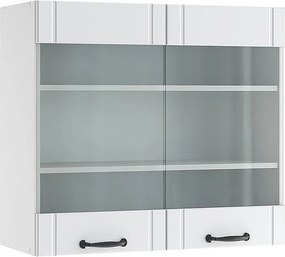 Szklana szafka kuchenna biały domek wiejski 80x34.1x72 fame-line