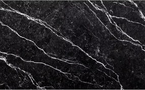 PROMOCJA Czarny stół jadalniany RAMOD 100x60 cm, dekor marmurowy II jakość