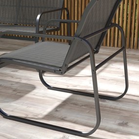 Zestaw mebli ogrodowych Outsunny 4-częściowy, zestaw ogrodowy z 1 dwuosobową sofą, 2 krzesłami, 1 stolikiem kawowym, zestaw wypoczynkowy, meble balkonowe do tarasu, siatka, czarne