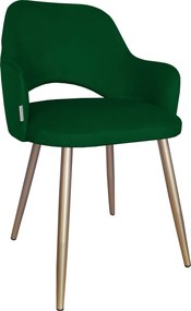 Krzesło Milano tkanina Welur noga metalowa : Kolor nogi - Złota stożek, Kolor tkaniny - VELVET - MG25, Typ siedziska - Siedzisko stałe