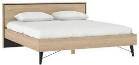 Łóżko dwuosobowe w dekorze dębu ze stelażem 180x200 cm w naturalnym kolorze Ry – Tvilum