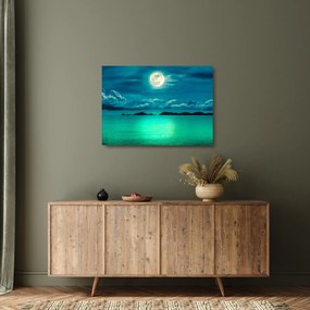 Obraz na szkle - Księżyc w pełni nad powierzchnią (70x50 cm)