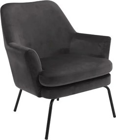Welwetowy fotel ciemnoszary Z8-D23