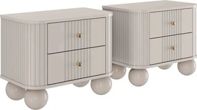 Zestaw szafek nocnych Vesper 56 cm - kaszmir / złote uchwyty / nogi kule