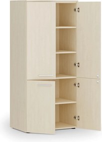 Szafa biurowa pół-drzwi PRIMO WOOD, 800 x 500 x 1781 mm, brzoza