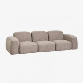 Bastian 3-częściowa Modułowa Sofa Tkanina Mokka Brąz Bouclé - Sklum