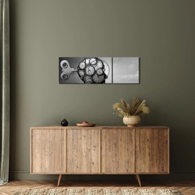 Artystyczny obraz głowy z zegarem (z zegarem) (90x30 cm)