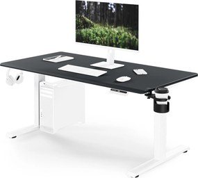 Biurko elektryczne z regulacją wysokości ergonomiczne biało-antracytowe,1400x700 mm: ARIA