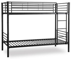 Łóżko Piętrowe Dla Dzieci 90x200 cm RODEZ Metalowe Czarne