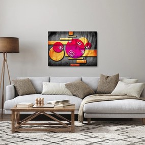 Abstrakcyjny obraz z historycznymi symbolami (70x50 cm)