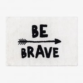 Dywan 60x90 Cm Z Bawełny Brave Kids Biały - Czarny - Sklum