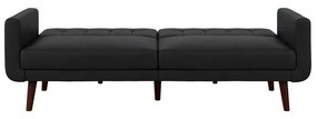 Czarna rozkładana sofa z imitacji skóry 200 cm Nola – Støraa