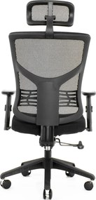 Ergonomiczne krzesło biurowe z siatki ErgoFly Star-E T-01, zgodne z normą BHP, kolor czarny