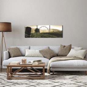Obraz łąki (z zegarem) (90x30 cm)