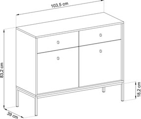 Komoda MONDO 104 cm do Salonu Sypialni Odcienie granatowego