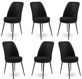 Zestaw krzeseł do jadalni Dexa Black, 6 szt., 6 szt.