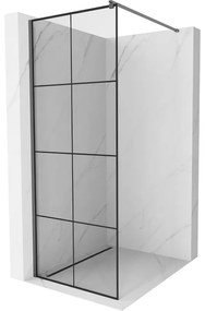 Mexen Kioto ścianka prysznicowa Walk-in 90 x 200 cm, czarny wzór 8 mm, gun metal - 800-090-101-95-77