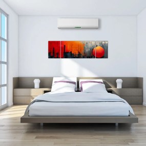 Obraz - Abstrakcyjny obraz miasta (170x50 cm)