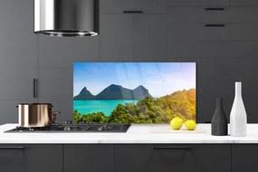 Panel Szklany do Kuchni Szczyty Gór nad Zatoką
