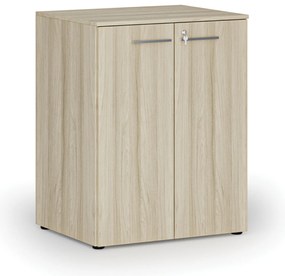 Szafa biurowa z drzwiami PRIMO WOOD, 2 półki, 800 x 640 x 1027 mm, dąb naturalny